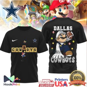 Dallas Cowboys Mario Bros Football Mashup Graphic T Shirt Dallas Cowboys Mario Bros Football Mashup Graphic T Shirt