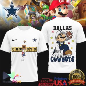 Dallas Cowboys Mario Bros Football Mashup Graphic T Shirt