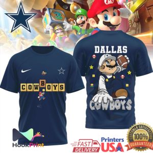 Dallas Cowboys Mario Bros Football Mashup Graphic T Shirt
