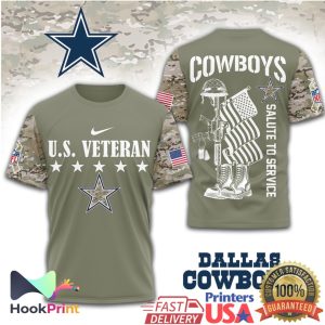 Dallas Cowboys NFL Salute to Service US Veteran Military Camo T Shirt