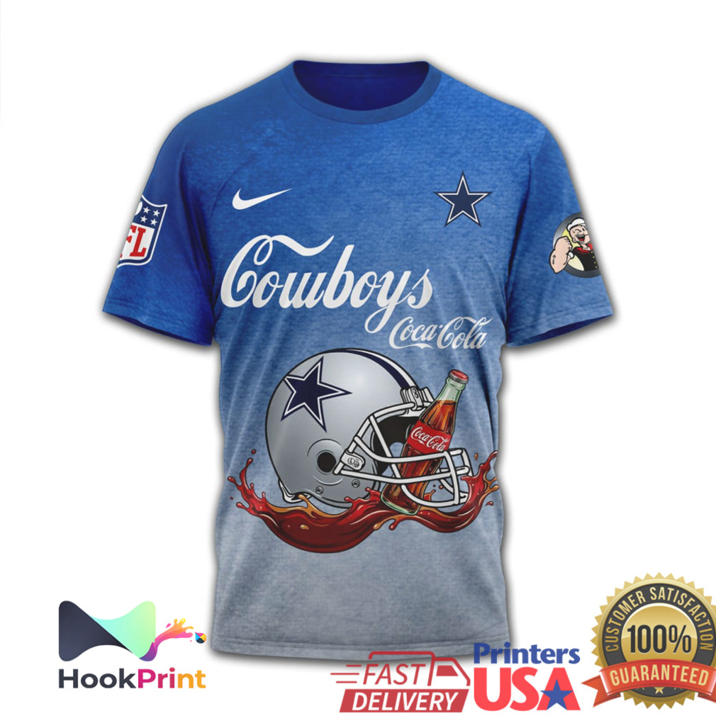 Dallas Cowboys Popeye Drink Strong Play Hard Coca Cola NFL T Shirt Dallas Cowboys Popeye Drink Strong Play Hard Coca Cola NFL T Shirt