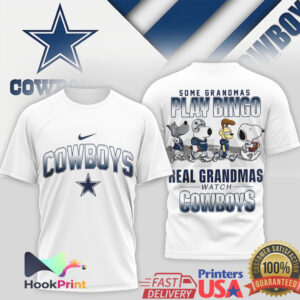 Dallas Cowboys Snoopy Some Grandmas Play Bingo Real Grandmas Watch Cowboys T Shirt