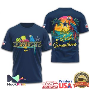 Dallas Cowboys Tropical Sunset Parrot NFL Margaritaville Style Shirt