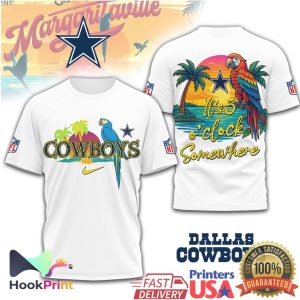 Dallas Cowboys Tropical Sunset Parrot NFL Margaritaville Style Shirt