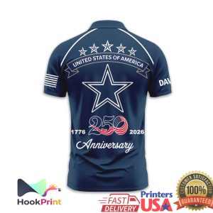 Dallas Cowboys USA 250th Anniversary 1776 2026 Patriotic Polo Shirt