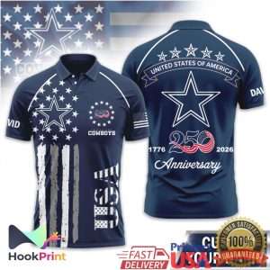 Dallas Cowboys USA 250th Anniversary 1776 2026 Patriotic Polo Shirt
