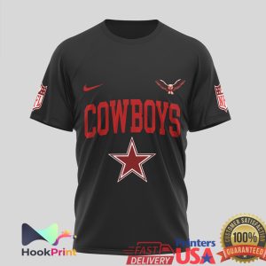 Dallas Cowboys x Rush Rock Band Starman Mashup Black T Shirt
