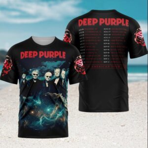 Deep Purple North American Tour 2026 Space Galaxy Retro Vintage Men Women Rock Fans T Shirt