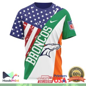 ,Denver Broncos Irish America St. Patrick's Day 2026 Vintage Fan Apparel T Shirt