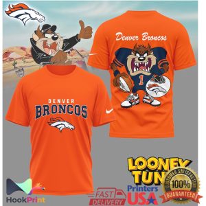Denver Broncos Looney Tunes Taz Football Graphic T Shirt Denver Broncos Looney Tunes Taz Football Graphic T Shirt