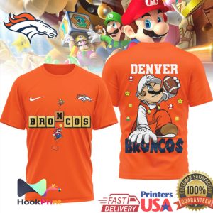 Denver Broncos Super Mario Bros Style NFL T Shirt
