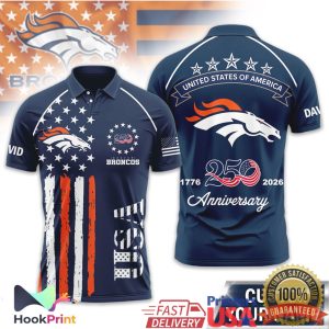 Denver Broncos USA 250th Anniversary 1776 2026 Patriotic Polo Shirt Denver Broncos USA 250th Anniversary 1776 2026 Patriotic Polo Shirt