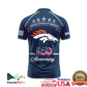 Denver Broncos USA 250th Anniversary 1776 2026 Patriotic Polo Shirt