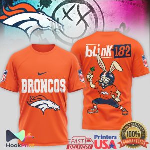 Denver Broncos x Blink 182 Bunny Mashup NFL Graphic T Shirt Denver Broncos x Blink 182 Bunny Mashup NFL Graphic T Shirt