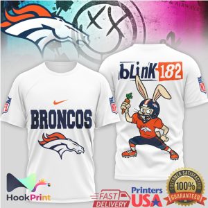 Denver Broncos x Blink 182 Bunny Mashup NFL Graphic T Shirt