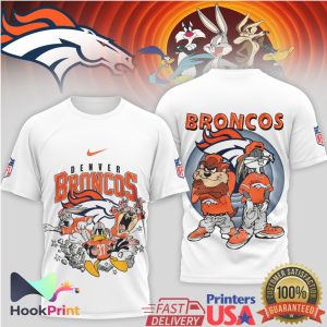 Denver Broncos x Looney Tunes Vintage 90s Style NFL Graphic T Shirt
