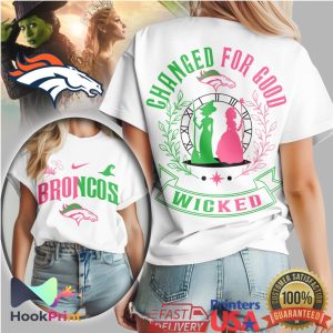 Denver Broncos x Wicked Changed For Good Mashup Graphic T Shirt