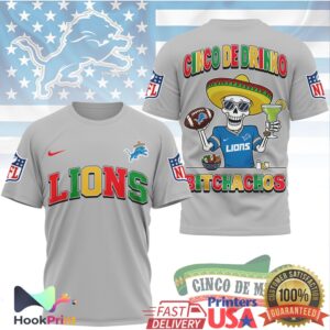 Detroit Lions Cinco De Drinko Bitchachos 2026 Mexican Fiesta Retro Fans Men Women T Shirt
