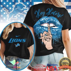 Detroit Lions Hey Haters Shut The F Up Lips Graphic T Shirt