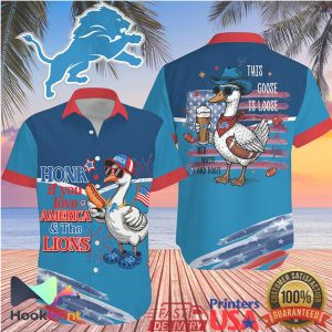 Detroit Lions Honk If You Love America Goose Hawaiian Jersey