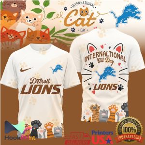 Detroit Lions International Cat Day Special Edition T Shirt