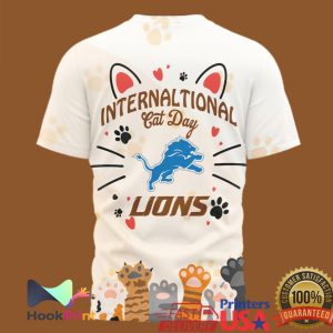 Detroit Lions International Cat Day Special Edition T Shirt