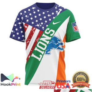 Detroit Lions Irish America St. Patrick's Day 2026 Vintage Fan Apparel T Shirt