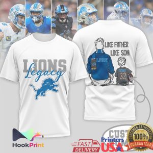 Detroit Lions Legacy Like Father Like Son Lions Football Team T Shirt