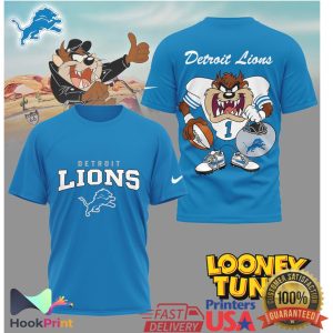 Detroit Lions Looney Tunes Taz Tasmanian Devil Football Graphic T Shirt Detroit Lions Looney Tunes Taz Tasmanian Devil Football Graphic T Shirt