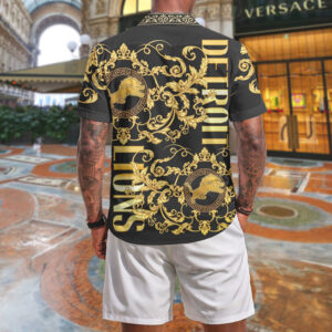 Detroit Lions NFL Baroque Gold Elegant T Shirt
