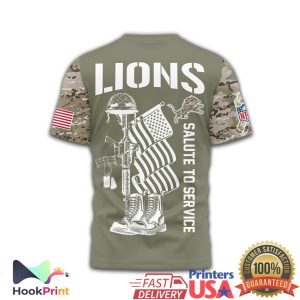 Detroit Lions NFL Salute to Service US Veteran Military Camo T Shirt
