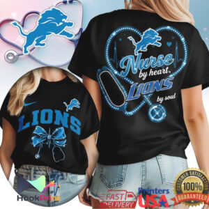 Detroit Lions Nurse By Heart Lions By Soul 2026 Football T Shirt Detroit Lions Nurse By Heart Lions By Soul 2026 Football T Shirt
