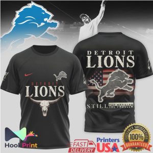 Detroit Lions Still The Problem Steer Skull American Flag T Shirt