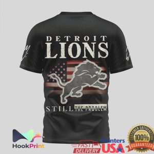 Detroit Lions Still The Problem Steer Skull American Flag T Shirt