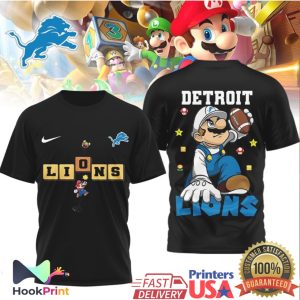 Detroit Lions Super Mario Bros Retro NFL Fan T Shirt Detroit Lions Super Mario Bros Retro NFL Fan T Shirt