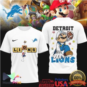 Detroit Lions Super Mario Bros Retro NFL Fan T Shirt
