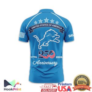 Detroit Lions USA 250th Anniversary 1776 2026 Patriotic Polo Shirt Detroit Lions USA 250th Anniversary 1776 2026 Patriotic Polo Shirt