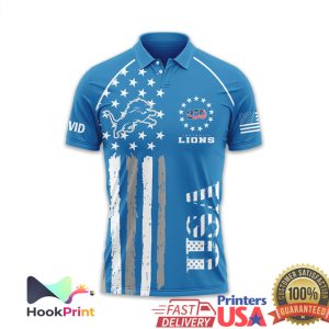 Detroit Lions USA 250th Anniversary 1776 2026 Patriotic Polo Shirt