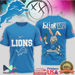 Detroit Lions x Blink 182 Bunny Mashup NFL Graphic T Shirt Detroit Lions x Blink 182 Bunny Mashup NFL Graphic T Shirt