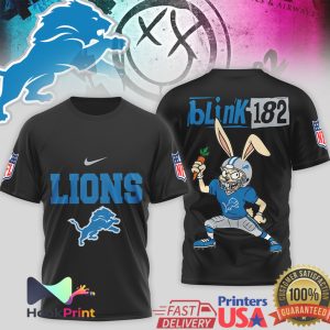 Detroit Lions x Blink 182 Bunny Mashup NFL Graphic T Shirt