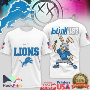 Detroit Lions x Blink 182 Bunny Mashup NFL Graphic T Shirt