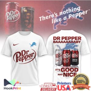 Detroit Lions x Dr Pepper Soda Brand Mashup NFL Graphic T Shirt Detroit Lions x Dr Pepper Soda Brand Mashup NFL Graphic T Shirt