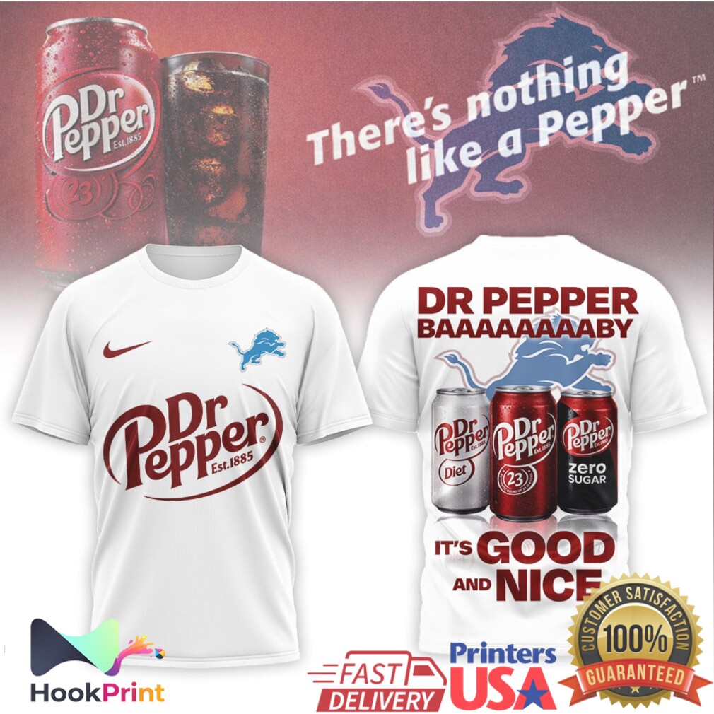 Detroit Lions x Dr Pepper Soda Brand Mashup NFL Graphic T Shirt Detroit Lions x Dr Pepper Soda Brand Mashup NFL Graphic T Shirt