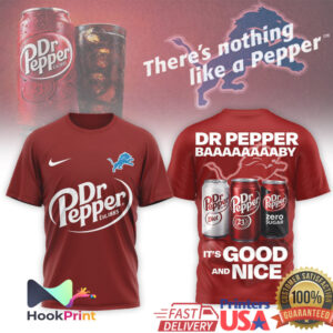 Detroit Lions x Dr Pepper Soda Brand Mashup NFL Graphic T Shirt