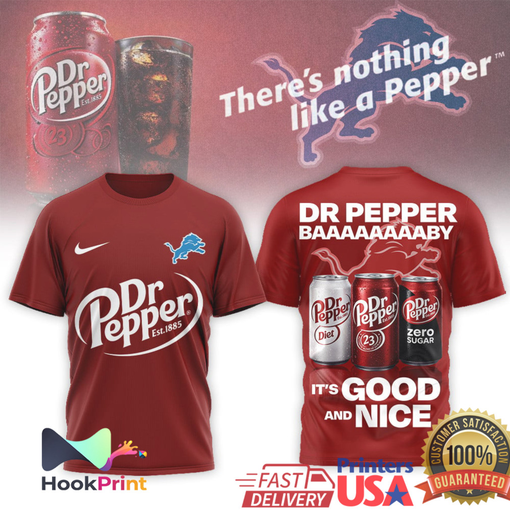 Detroit Lions x Dr Pepper Soda Brand Mashup NFL Graphic T Shirt Detroit Lions x Dr Pepper Soda Brand Mashup NFL Graphic T Shirt