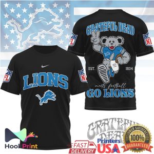 Detroit Lions x Grateful Dead Dancing Bear NFL T Shirt Detroit Lions x Grateful Dead Dancing Bear NFL T Shirt