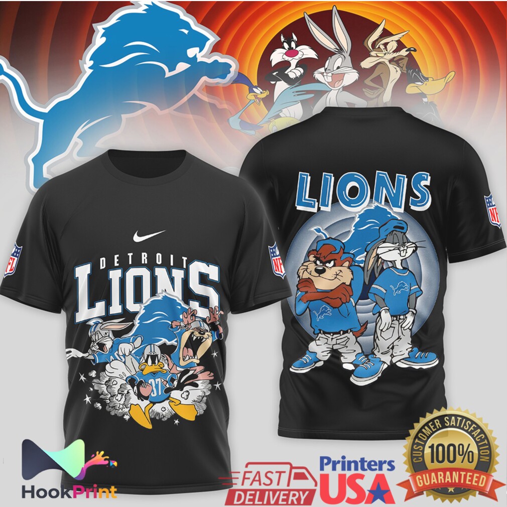 Detroit Lions x Looney Tunes 90s Style Vintage NFL Graphic T Shirt Detroit Lions x Looney Tunes 90s Style Vintage NFL Graphic T Shirt