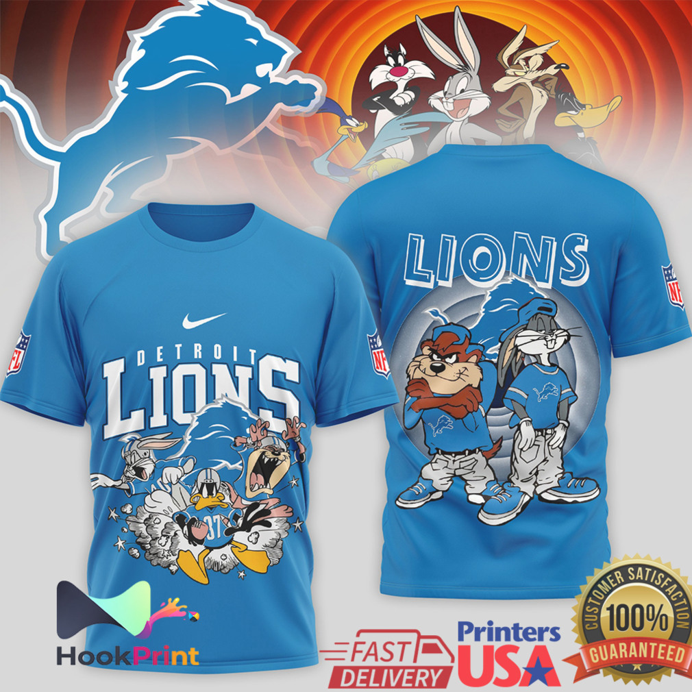 Detroit Lions x Looney Tunes 90s Style Vintage NFL Graphic T Shirt Detroit Lions x Looney Tunes 90s Style Vintage NFL Graphic T Shirt