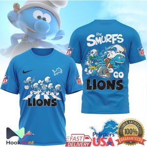 Detroit Lions x The Smurfs Go Lions Abbey Road Funny NFL T Shirt Detroit Lions x The Smurfs Go Lions Abbey Road Funny NFL T Shirt