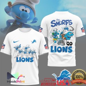 Detroit Lions x The Smurfs Go Lions Abbey Road Funny NFL T Shirt